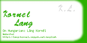 kornel lang business card