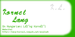 kornel lang business card